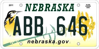 NE license plate ABB646