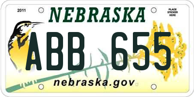 NE license plate ABB655