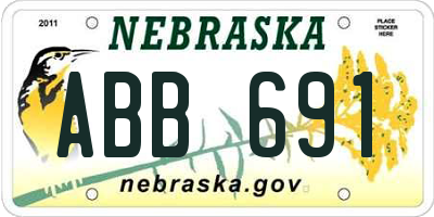 NE license plate ABB691