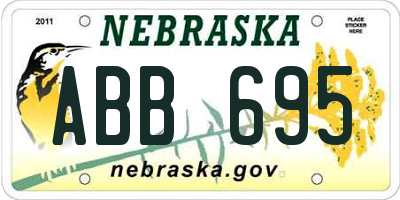 NE license plate ABB695