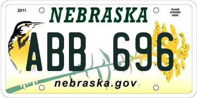 NE license plate ABB696