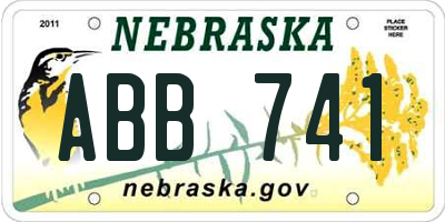 NE license plate ABB741