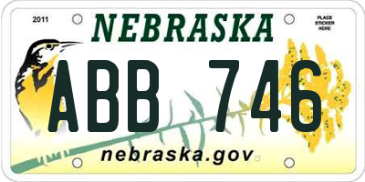 NE license plate ABB746