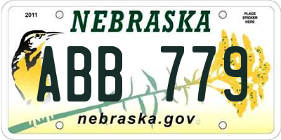 NE license plate ABB779