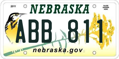 NE license plate ABB811