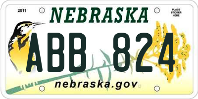 NE license plate ABB824