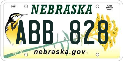 NE license plate ABB828