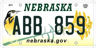 NE license plate ABB859