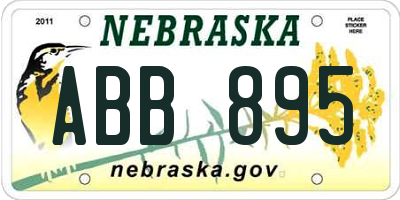 NE license plate ABB895