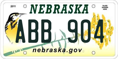 NE license plate ABB904