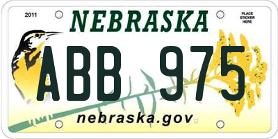 NE license plate ABB975