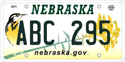 NE license plate ABC295