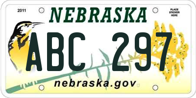 NE license plate ABC297