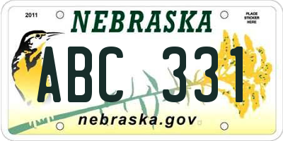 NE license plate ABC331