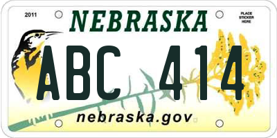 NE license plate ABC414