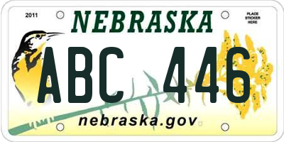 NE license plate ABC446