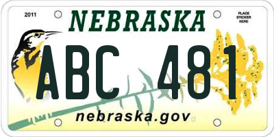 NE license plate ABC481