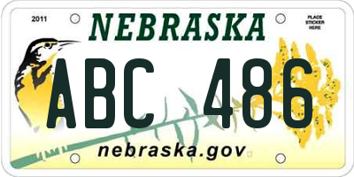 NE license plate ABC486