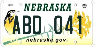 NE license plate ABD041