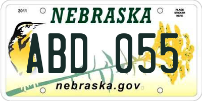 NE license plate ABD055
