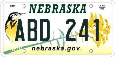 NE license plate ABD241