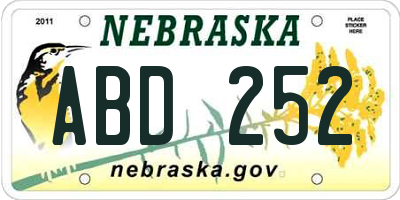 NE license plate ABD252