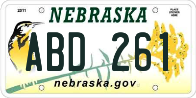 NE license plate ABD261