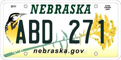 NE license plate ABD271