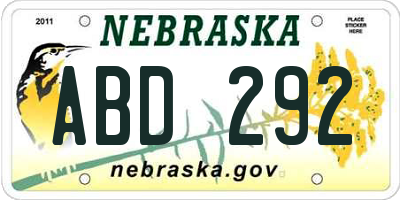 NE license plate ABD292