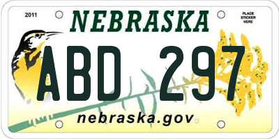 NE license plate ABD297