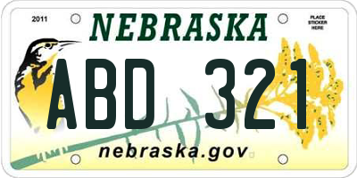 NE license plate ABD321