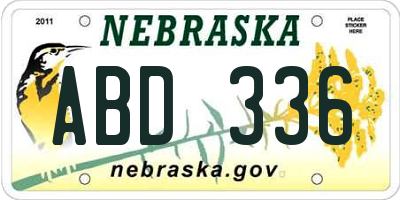 NE license plate ABD336