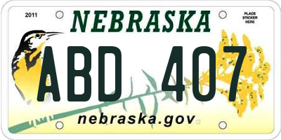 NE license plate ABD407