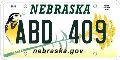 NE license plate ABD409