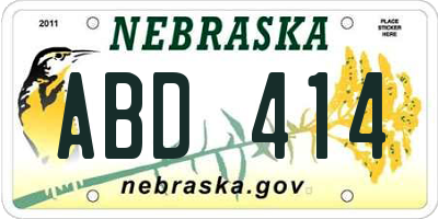 NE license plate ABD414