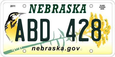 NE license plate ABD428