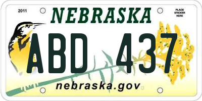 NE license plate ABD437