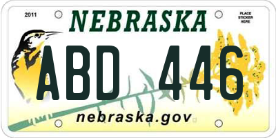 NE license plate ABD446