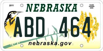NE license plate ABD464