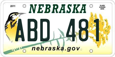 NE license plate ABD481