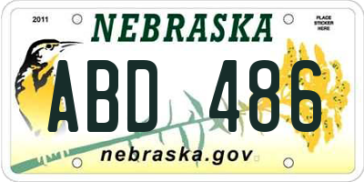 NE license plate ABD486
