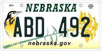 NE license plate ABD492