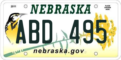 NE license plate ABD495