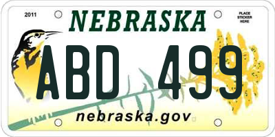 NE license plate ABD499