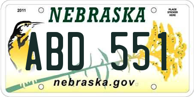 NE license plate ABD551