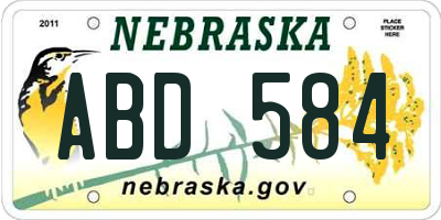 NE license plate ABD584