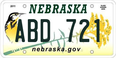 NE license plate ABD721