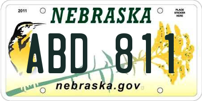 NE license plate ABD811