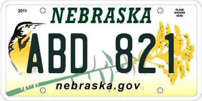 NE license plate ABD821