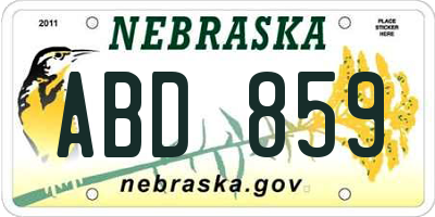 NE license plate ABD859